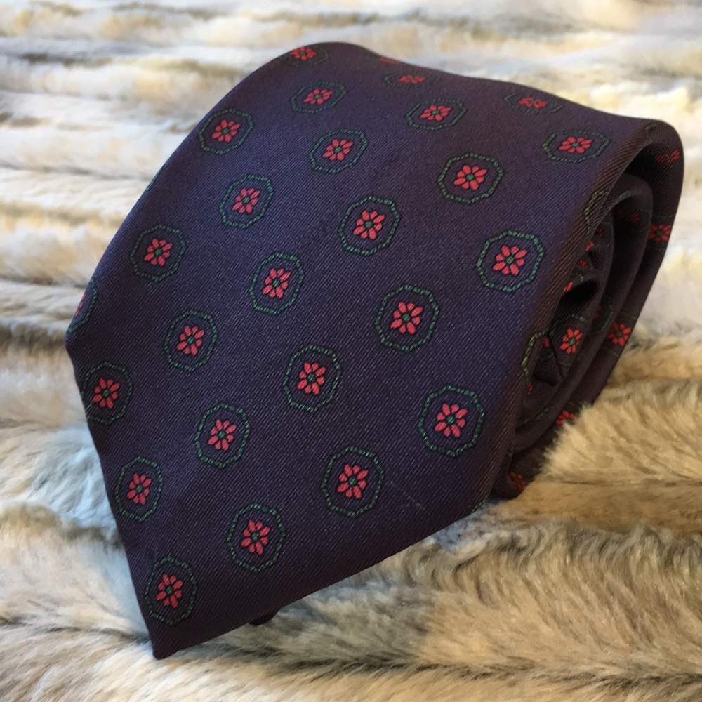 Frame silk tie - medallion print